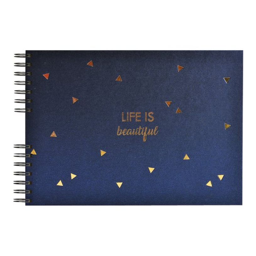 3130630164524-Exacompta Life - Album photo à spîrales 32 x 22 cm - 50 pages noires - bleu-P_79436307_2-1