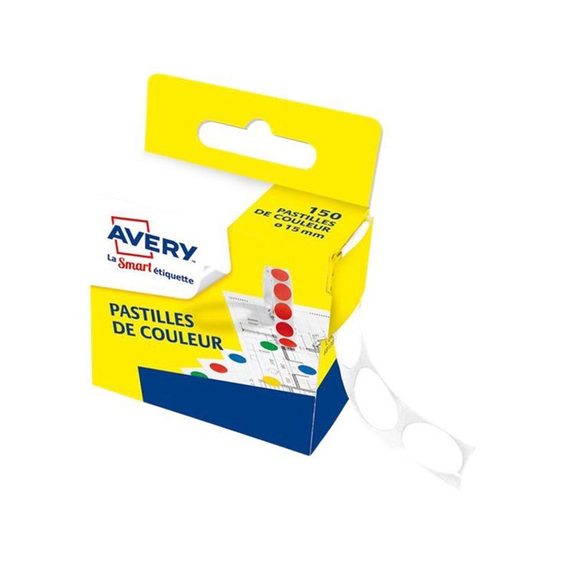 5014702026188-Avery - 150 Pastilles adhésives - blanc - diamètre 15 mm - boîte distributrice-P_79436595_1-0