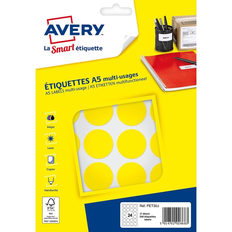 5014702026683-Avery - Etui A5 - 240 Pastilles adhésives - jaune - diamètre 30 mm-P_79436614_1-0