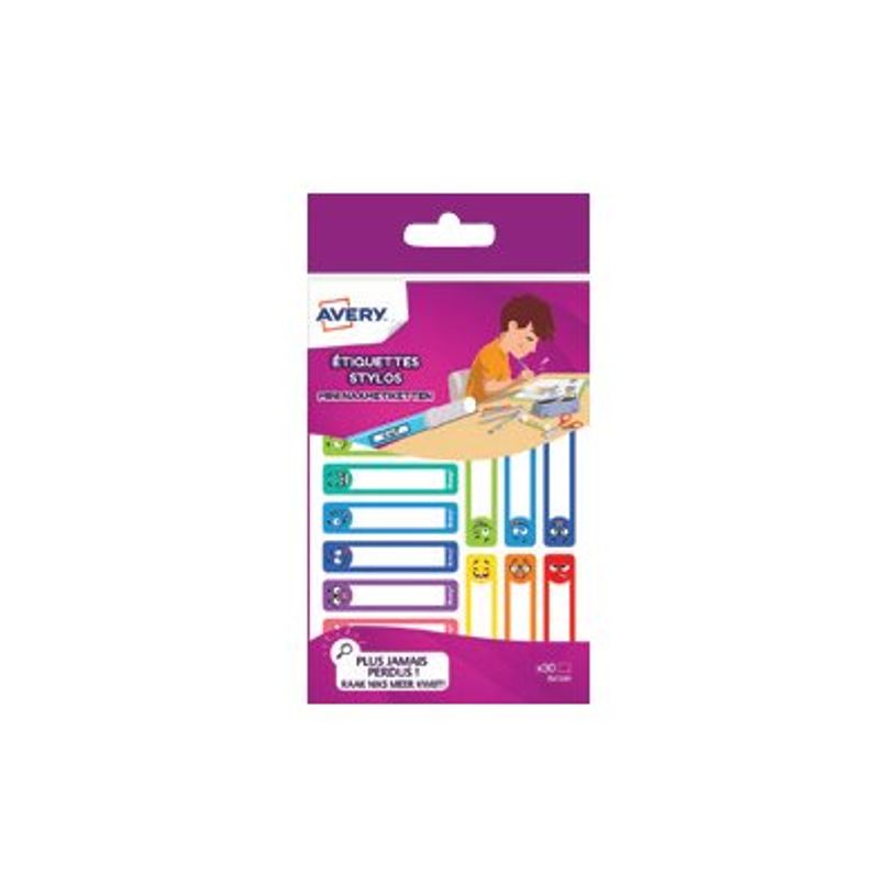 5014702135286-Avery - 30 Étiquettes adhésives pour stylos - 50 x 10 mm - Smiley-P_79436621_1-1