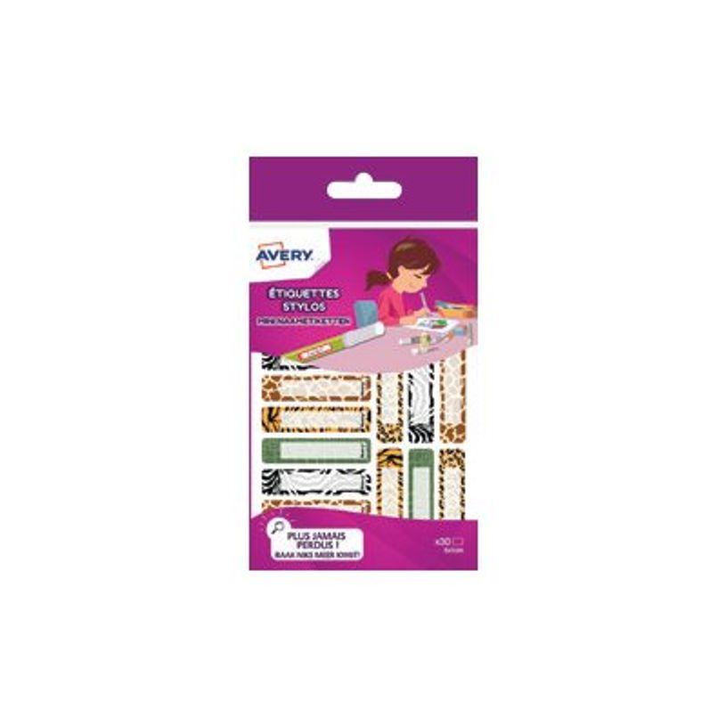 5014702135316-Avery - 30 Étiquettes adhésives pour stylos Léopard - 50 x 10 mm-P_79436624_1-0