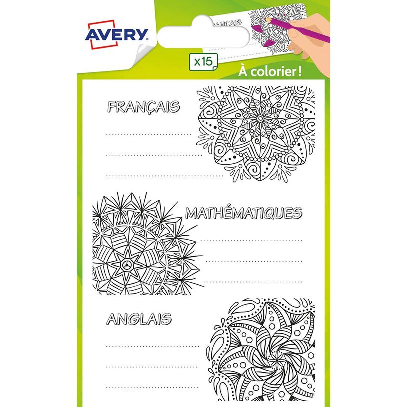 5014702135323-Avery - 15 Étiquettes scolaires matières scolaires à colorier-P_79436625_1-0