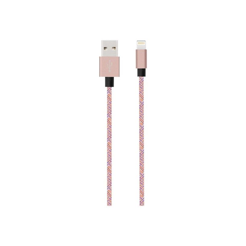 3571211376316-Bigben - câble de charge et de synchronisation USB/Connectique Lightning - 2 m - rose-P_79436648_2-0