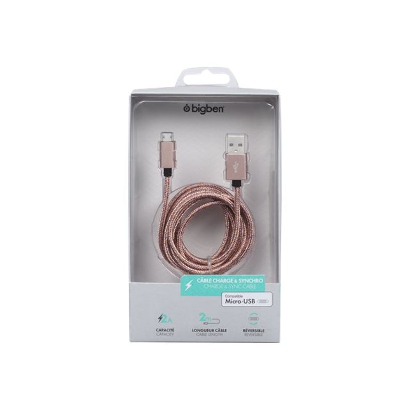 3571211376347-Bigben - câble tissé de charge et de synchronisation USB A/micro USB - 2 m - rose-P_79436649_1-1