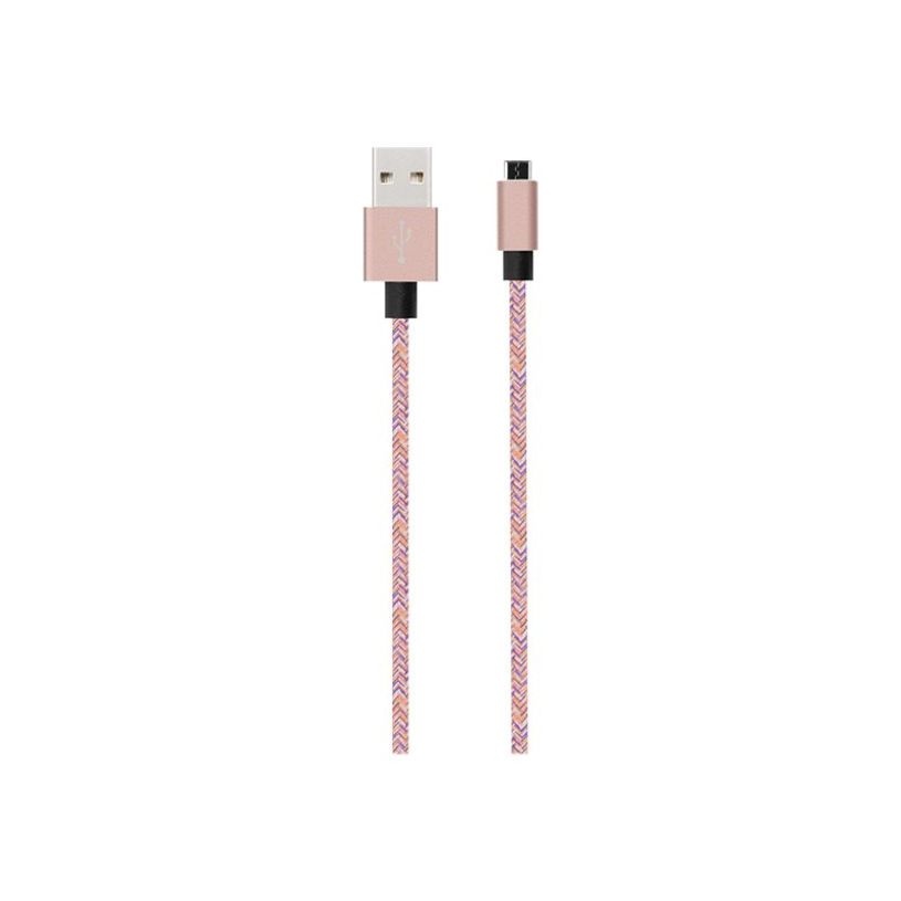 3571211376347-Bigben - câble tissé de charge et de synchronisation USB A/micro USB - 2 m - rose-P_79436649_2-0