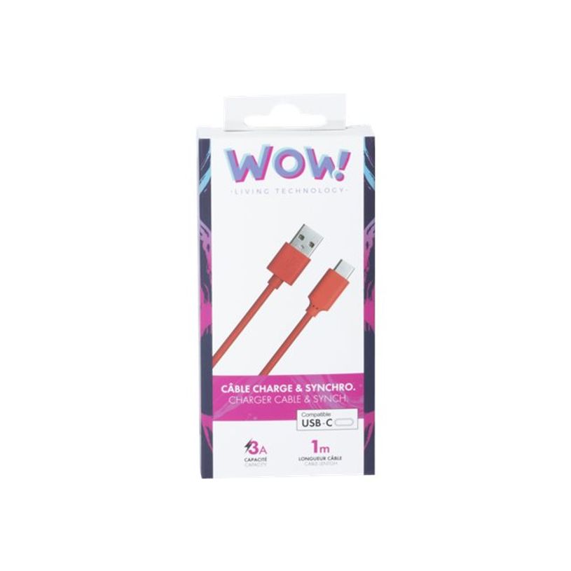 3571211393474-Bigben WOW - câble de charge et de synchronisation USB/USB-C - 1 m - rouge-P_79436662_1-1