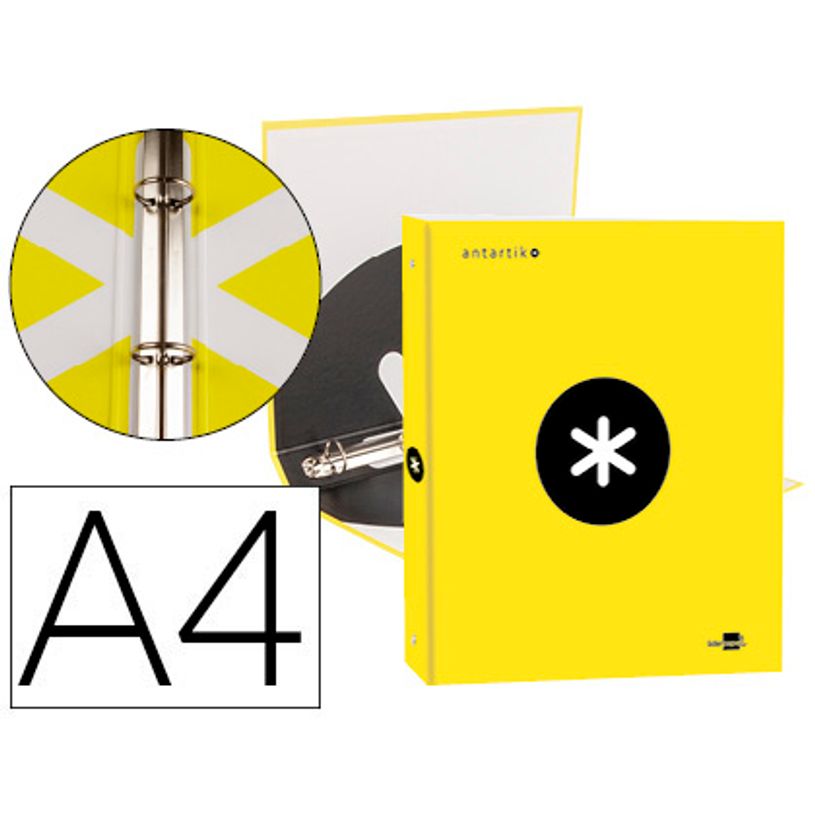 8423473596856-Antartik - Classeur à anneaux - Dos 40 mm - A4 - pour 225 feuilles - jaune fluorescent-P_79436717_1-0