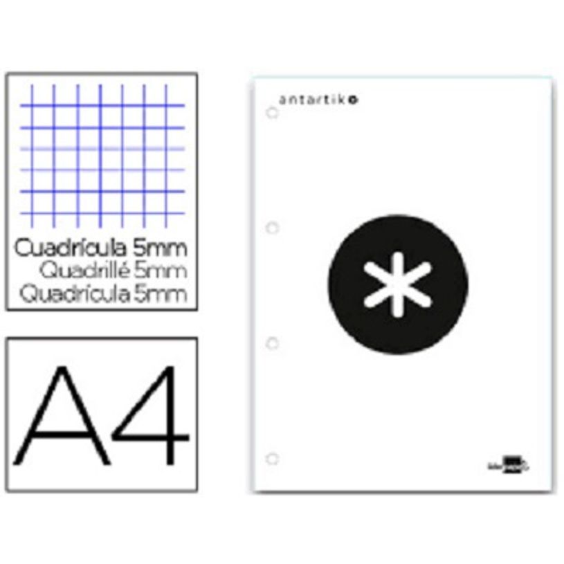 8423473794139-Antartik - Bloc blanc de feuilles simples A4 - 100 pages - petits carreaux - perforées-P_79436736_1-0