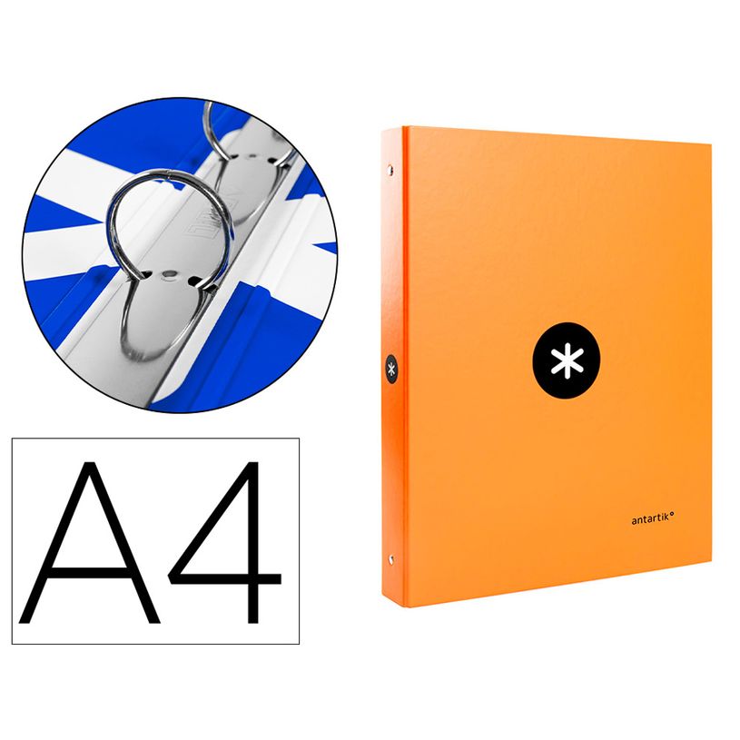 8423473880887-Antartik - Classeur à anneaux - Dos 25 mm - A4 - orange fluorescent-P_79436778_1-0