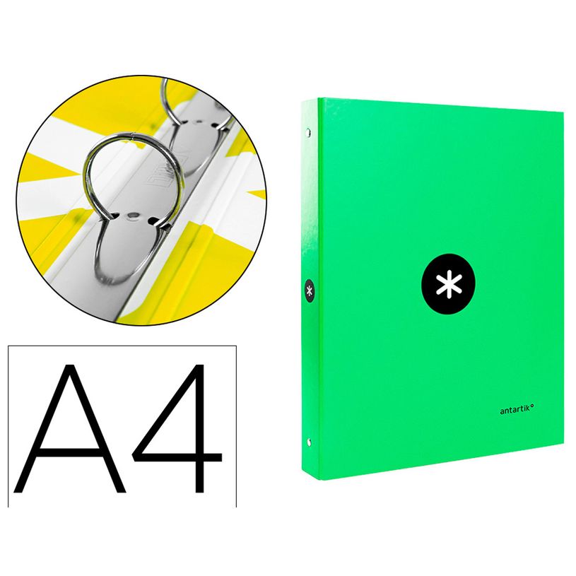 8423473880931-Antartik - Classeur à anneaux - Dos 25 mm - A4 - vert fluorescent-P_79436783_1-0