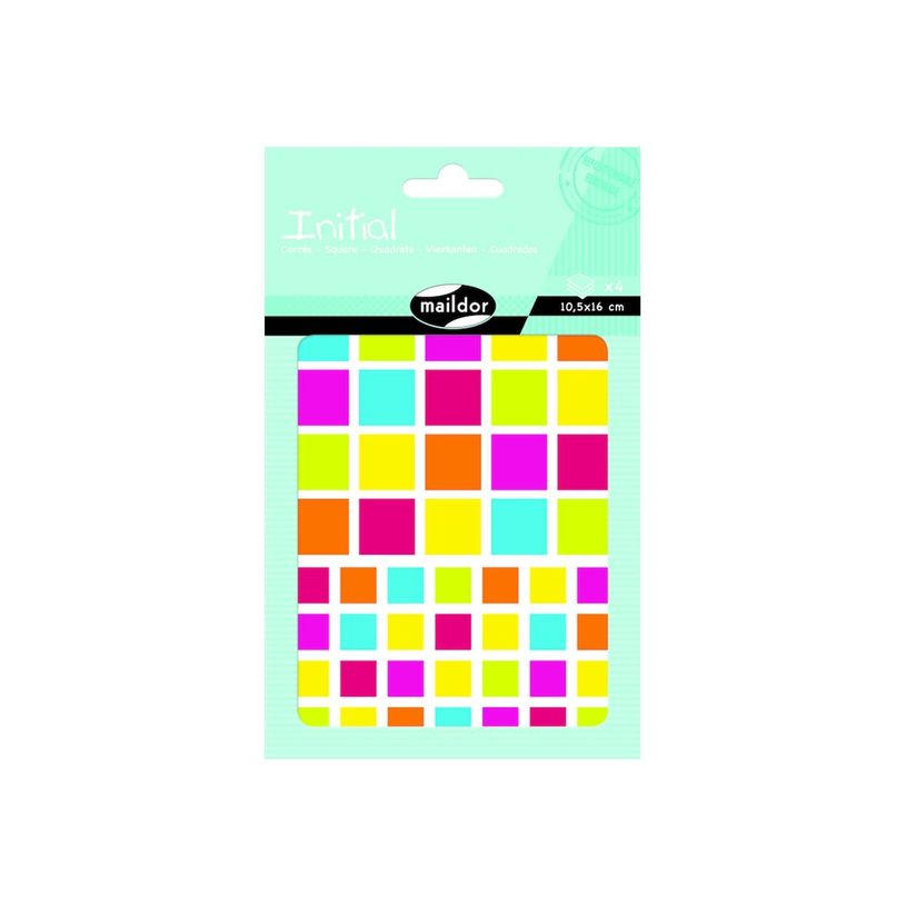 3609510910433-Maildor - 4 feuilles gommettes carre - coloris assortis-P_79436879_3-2