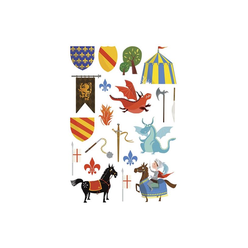 3609510911355-Maildor - 6 feuilles gommettes chevalier-P_79436908_1-0