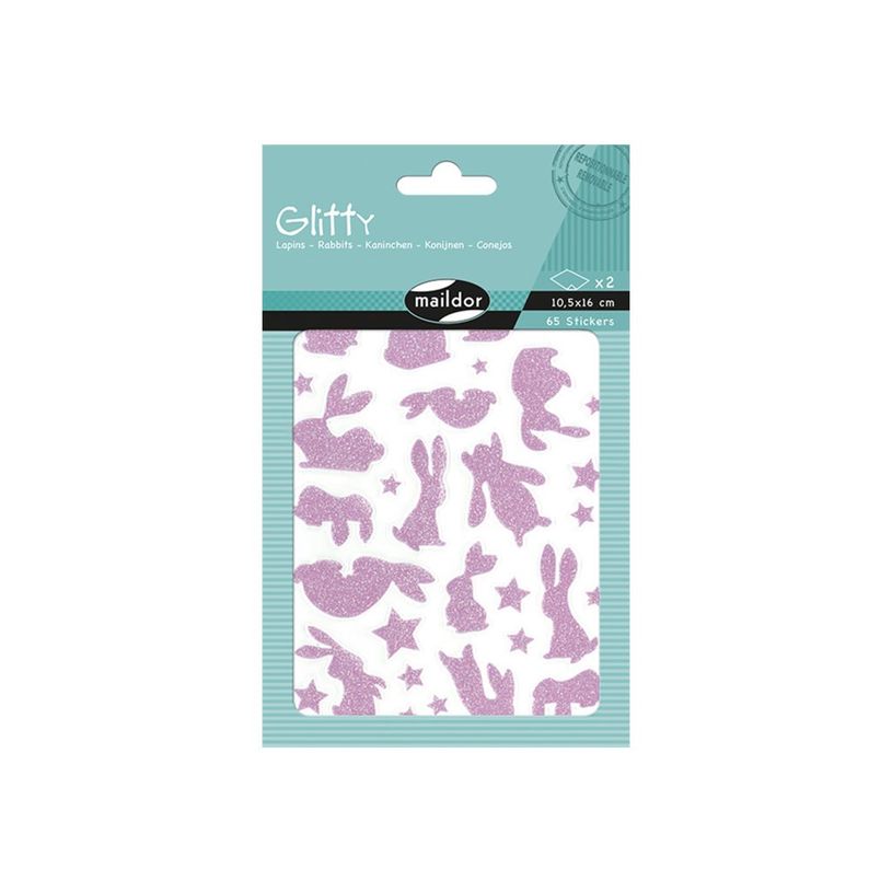 3609510911492-Maildor - 2 feuilles gommettes lapins - jaune et rose-P_79436919_4-1