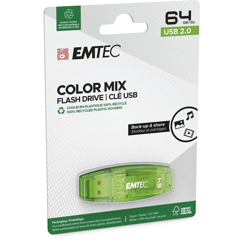 3126170141125-Emtec C410 Color Mix  - clé USB 2.0 - 64 Go - vert--1