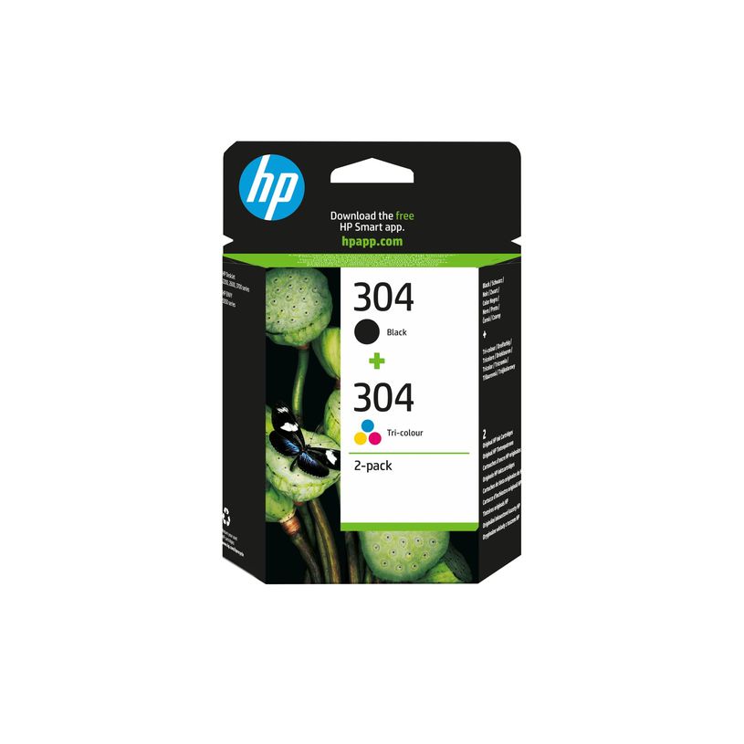 0192545191432-HP 304 - Pack de 2 - noir et 3 couleurs - cartouche d'encre originale (3JB05AE)-P_79437192_44-8