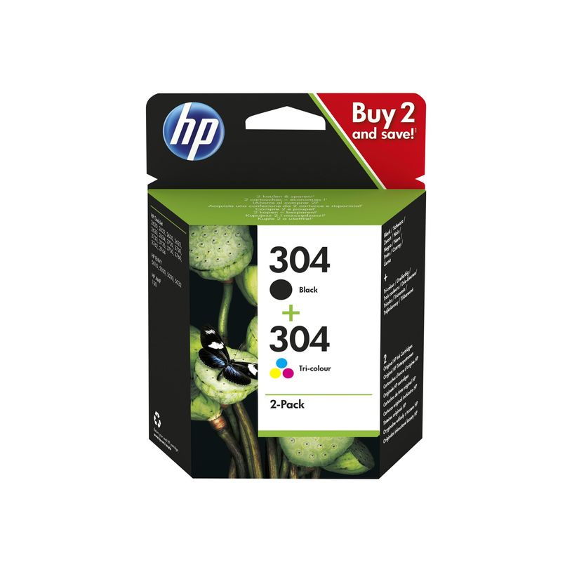 0192545191432-HP 304 - Pack de 2 - noir et 3 couleurs - cartouche d'encre originale (3JB05AE)-P_79437192_9-9