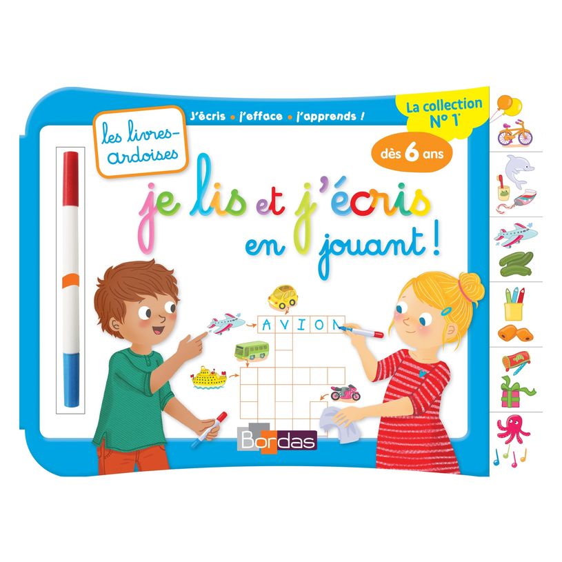 9782047356548-Les livres-ardoises - Je lis et j'écris en jouant avec 1 feutre effacable 2 couleurs-P_79437286_1-0