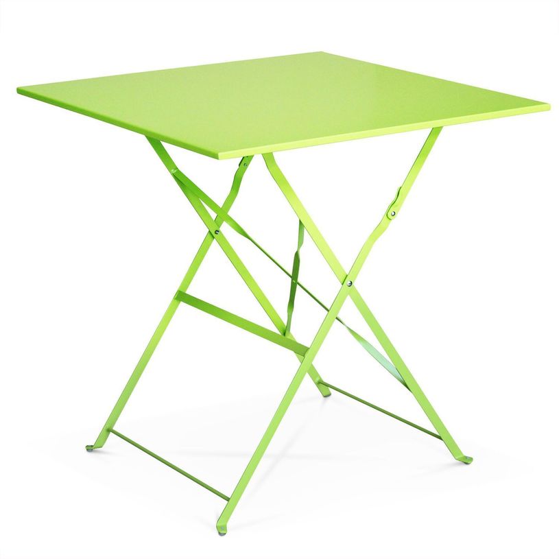3700339880904-Table pliante de terrasse - L60 x H71 x P60 cm - Vert anis-P_79437861_1-0