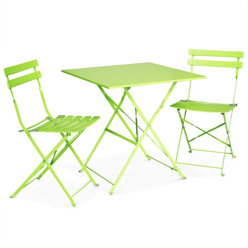 3700339880904-Table pliante de terrasse - L60 x H71 x P60 cm - Vert anis-P_79437861_2-1