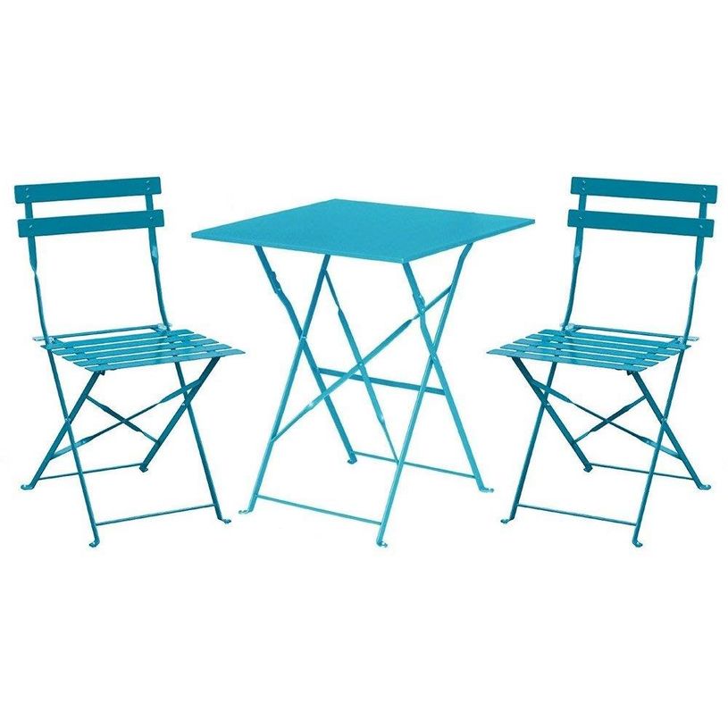 3700339883417-Lot de 2 chaises avec table pliante - turquoise-P_79437868_1-0