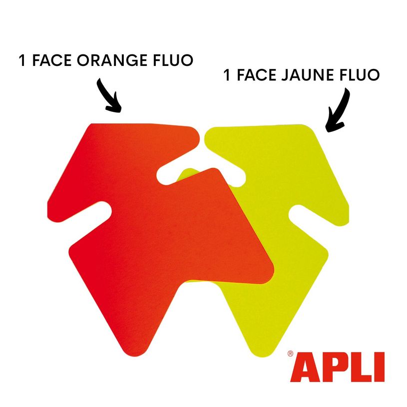 3270240249102-Apli Agipa - 10 flèches fluo non effaçables - jaune/orange - 32 x 48 cm--2