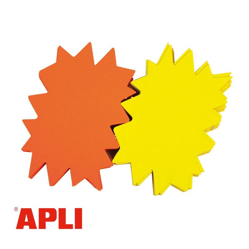 3270241159103-Apli Agipa - 10 éclatés fluo effaçables - jaune/orange - 48 x 64 cm--0
