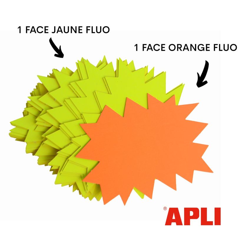 3270241159103-Apli Agipa - 10 éclatés fluo effaçables - jaune/orange - 48 x 64 cm--2