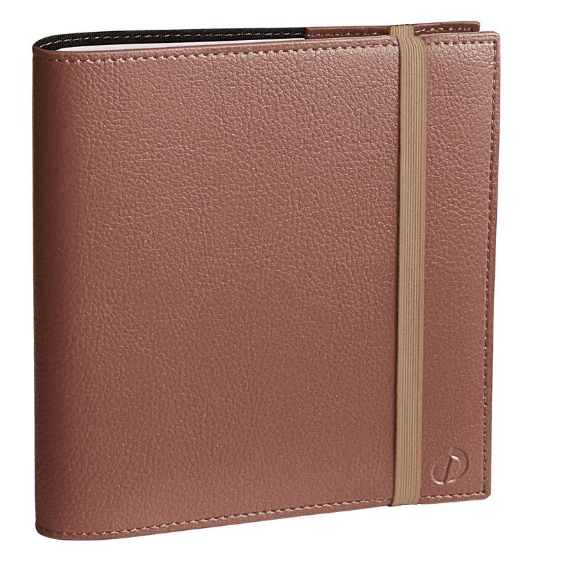 3371010426683-Agenda spiralé à élastique Time & Life Medium - 1 semaine sur 2 pages - 16 x 16 cm - cuivre - Quo Va--0