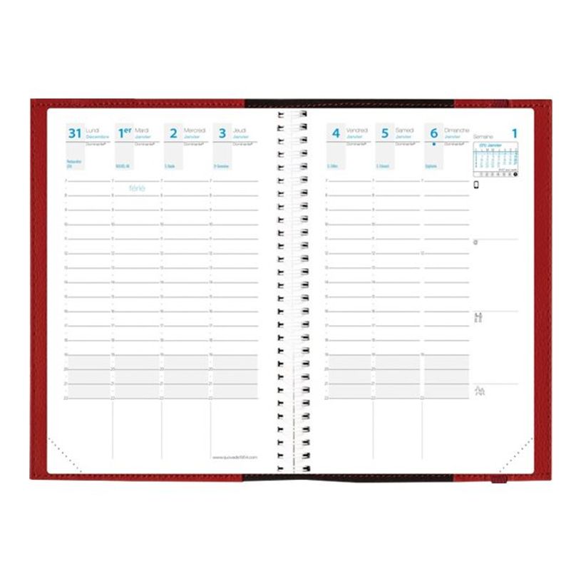 3371010426539-Quo Vadis - Agenda - Spiralé avec répertoire - Time & Life Pocket - Semainier Planning - Français - Bleu - 13 mois de déc-P_79438196_2-8