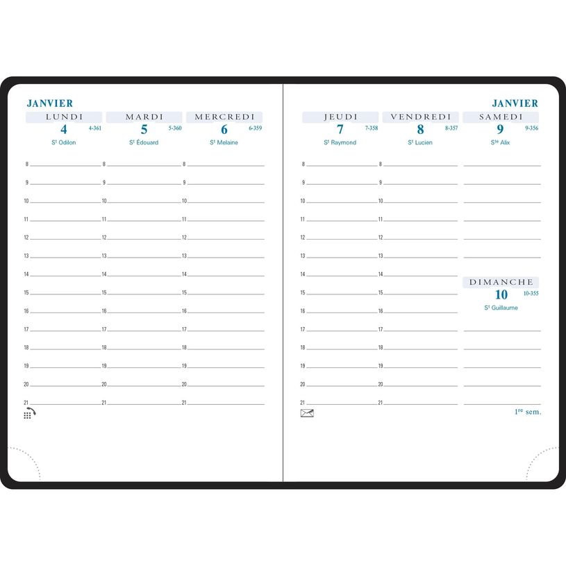3660942065436-Agenda de poche Amélie Horizons 13 - 1 semaine sur 2 pages - 9 x 13 cm - disponible dans différentes cou--1