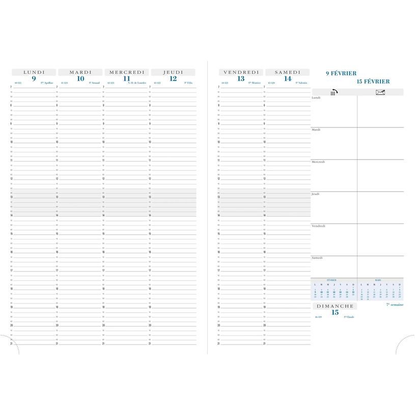 3660942065672-Agenda Volga Consultations - 1 semaine sur 2 pages - 21 x 29,7 cm - disponible dans différentes couleu--5