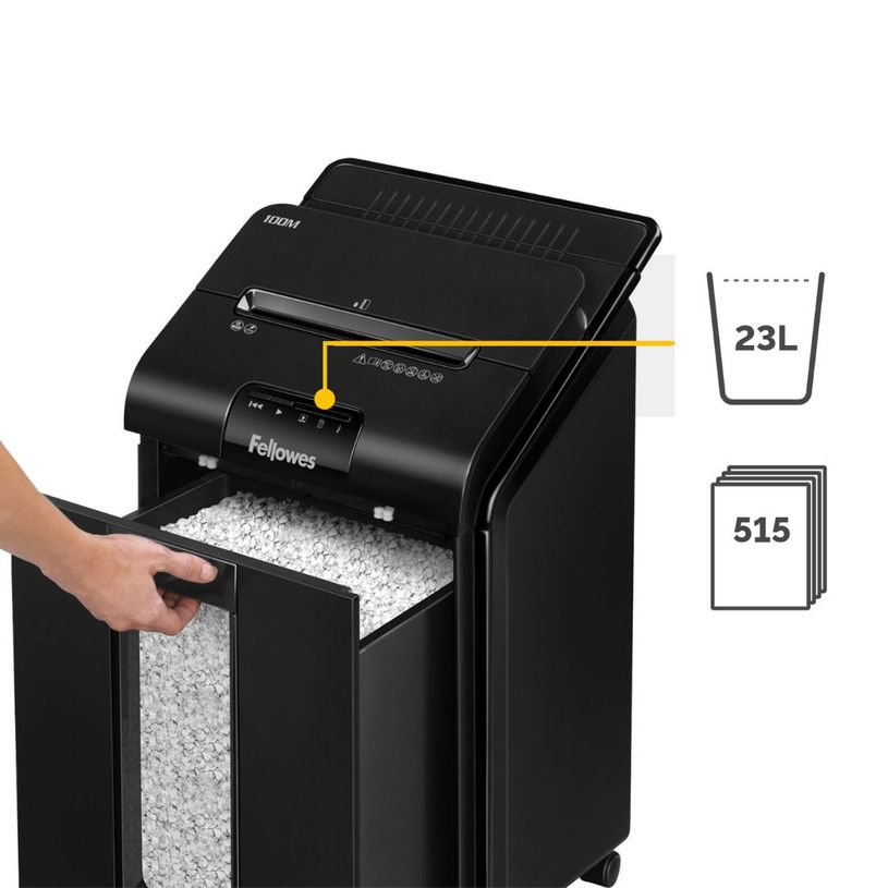 0043859741854-Destructora automática Fellowes AutoMax 100M corte en mini partículas P-4 hasta 100 hojas--4