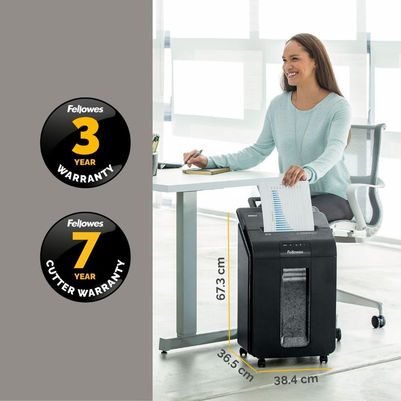 0043859741854-Destructora automática Fellowes AutoMax 100M corte en mini partículas P-4 hasta 100 hojas--5