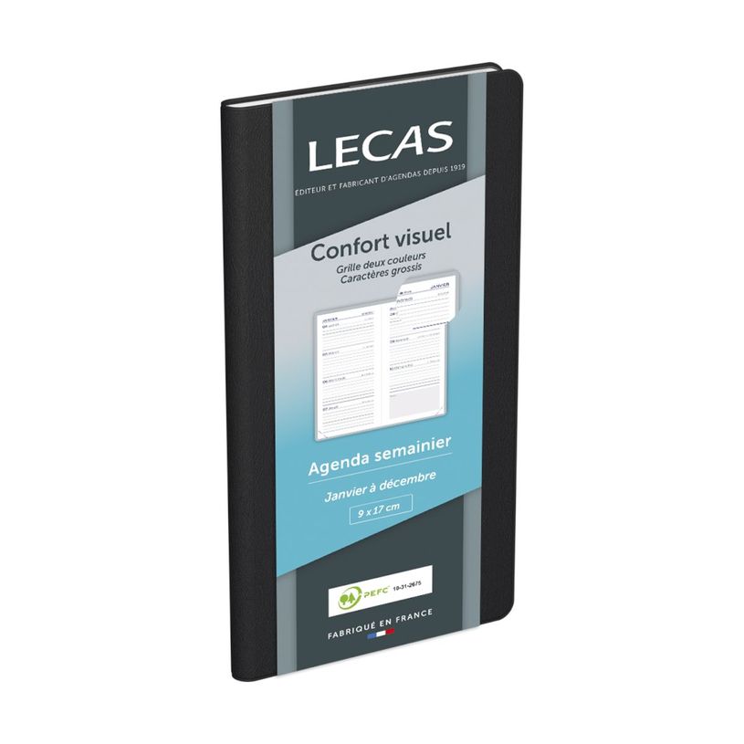 3147280154782-Agenda de poche Lecas Spazio - 1 semaine sur 2 pages - 9 x 17 cm - disponible dans différentes couleur--1