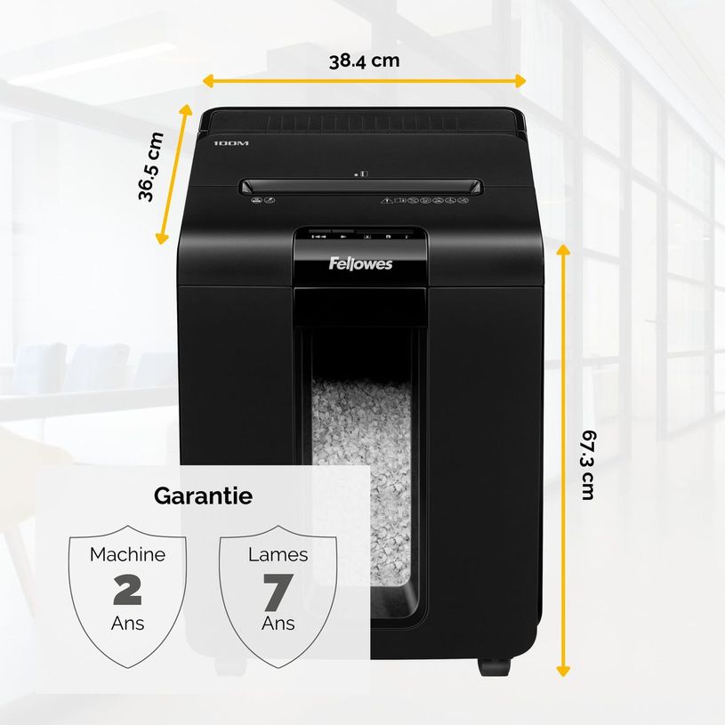0043859741854-Fellowes AutoMax 100M - destructeur de documents coupe croisée mini-cut - 100 feuilles - Corbeille 23 litre-P_79438257_9-6