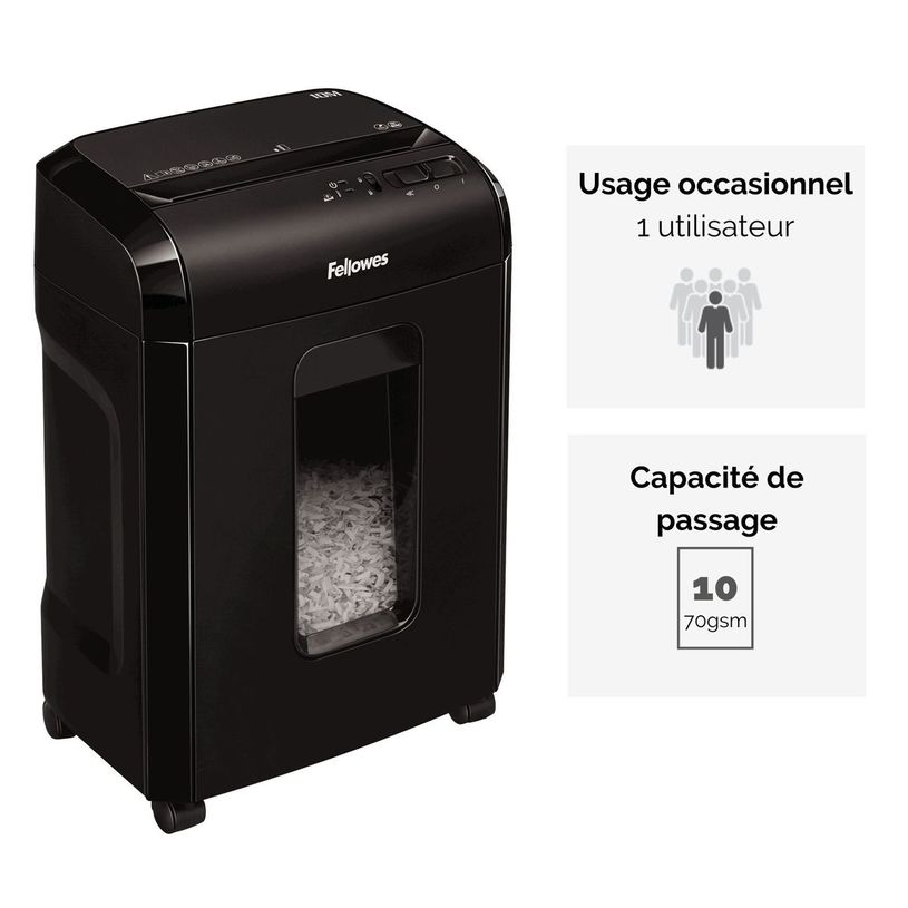 0043859743537-Fellowes Powershred 10M - destructeur de documents coupe croisée microparticules - 10 feui-P_79438258_2-1