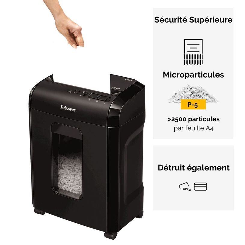 0043859743537-Fellowes Powershred 10M - destructeur de documents coupe croisée microparticules - 10 feui-P_79438258_3-2