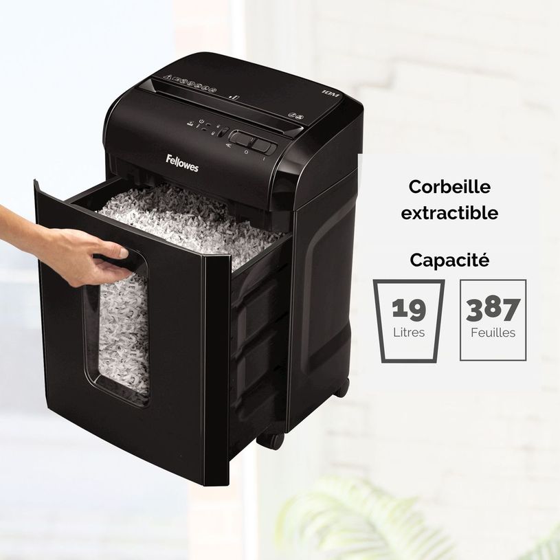 0043859743537-Fellowes Powershred 10M - destructeur de documents coupe croisée microparticules - 10 feui-P_79438258_4-3