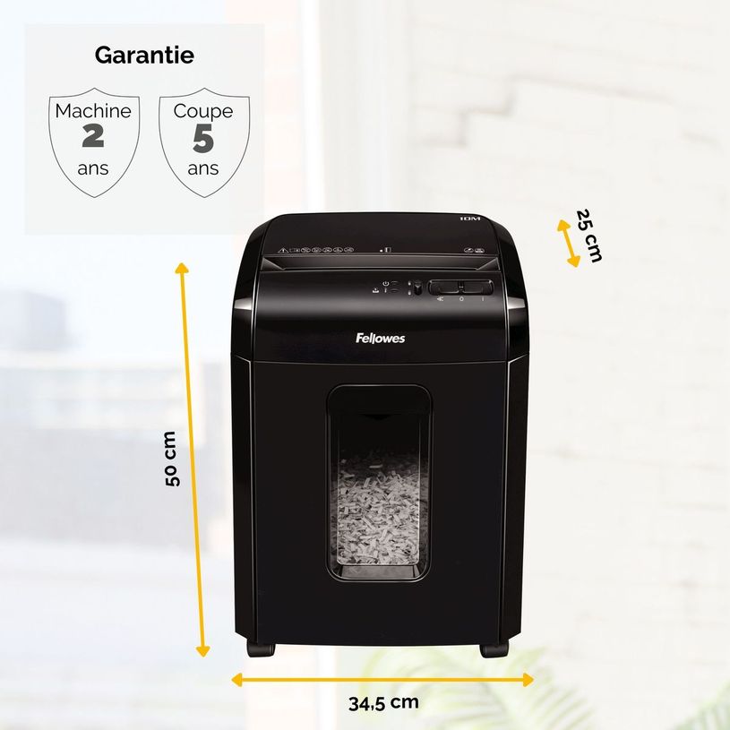 0043859743537-Fellowes Powershred 10M - destructeur de documents coupe croisée microparticules - 10 feui-P_79438258_6-5