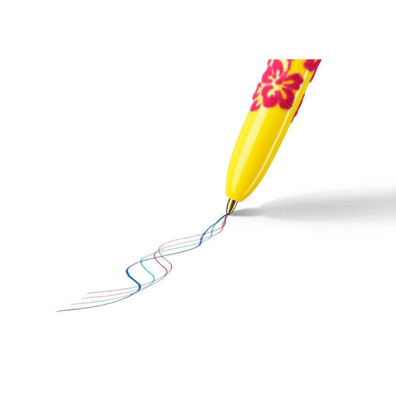 3086123542532-BIC 4 Couleurs Velours - 12 Stylos à bille 4 couleurs - corps assortis motif jungle-P_79438268_3-2