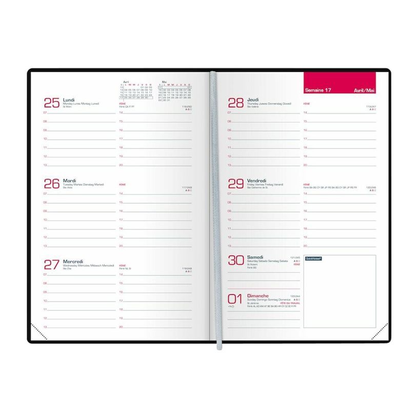 3147280151446-Agenda Heritage - 1 semaine sur 2 pages - 10 x 15 cm - disponible dans différentes couleur-P_79438295_1-1