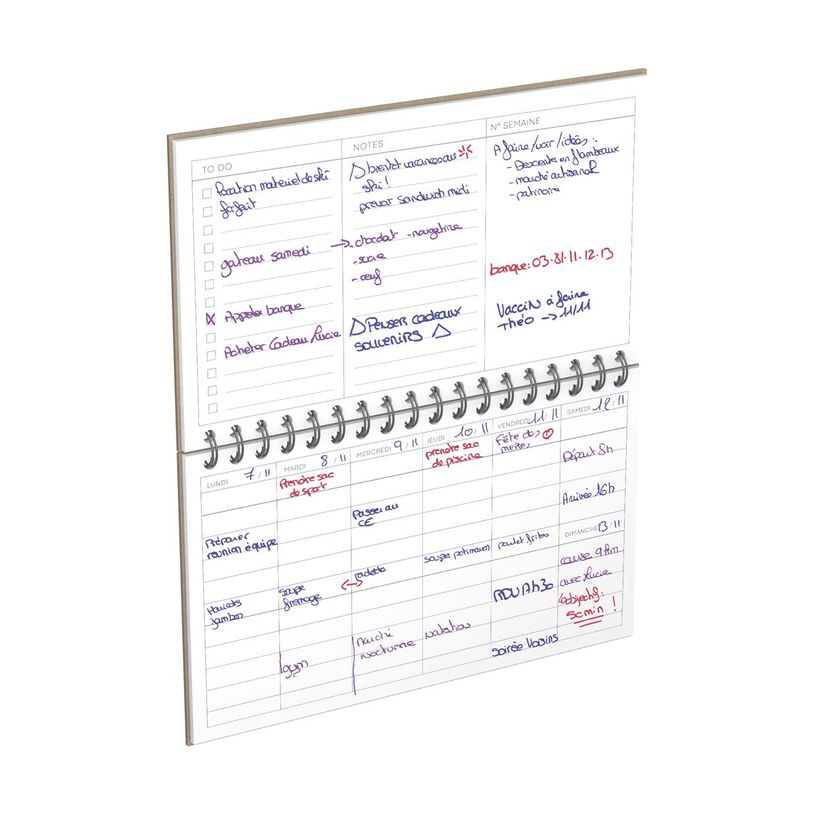 3147280154904-Agenda perpétuel Desk planner - 1 semaine sur 2 pages - 24 x 14 cm - Lecas--2