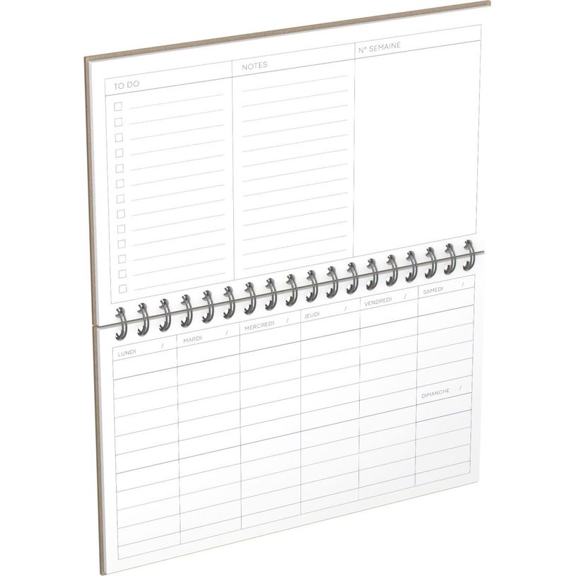 3147280154904-Agenda perpétuel Desk planner - 1 semaine sur 2 pages - 24 x 14 cm - Lecas--3
