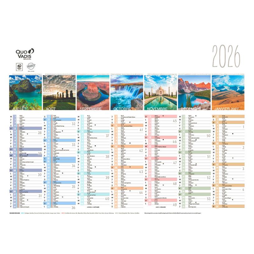 3371010349913-Quo Vadis - Calendrier Fantaisie - 13 mois - 55 X 40,5 cm - Terre--1