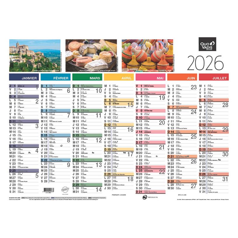 3371010401673-Quo Vadis - Calendrier Fantaisie - 13 mois - 55 X 40,5 cm - Tradition--0