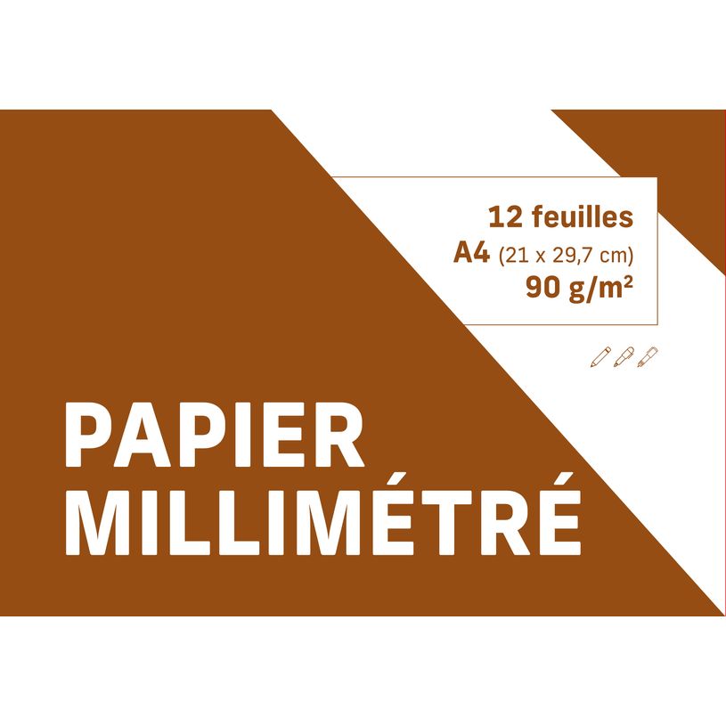 3329680938180-Pochette papier millimétré - 12 feuilles - 21 x 29,7 cm - 90 gr-P_79438475_1-0