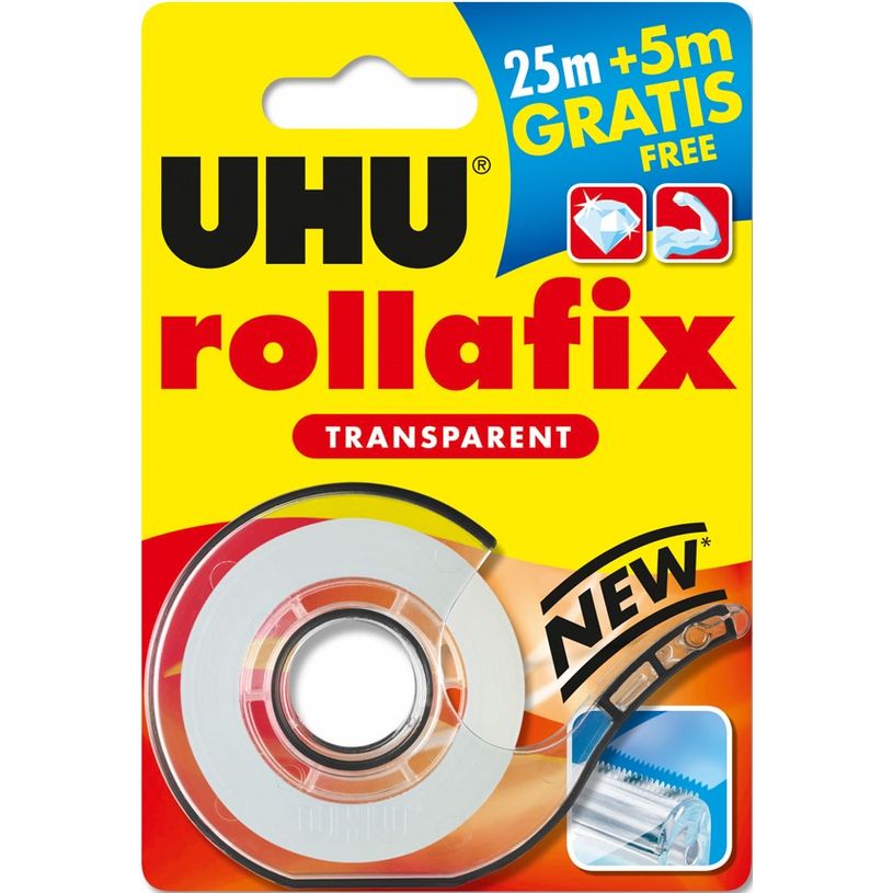 4026700363807-UHU Rollafix - Ruban adhésif avec dévidoir - transparent - 19 mm x 30 m (25m + 5m offert)-P_79438480_1-0