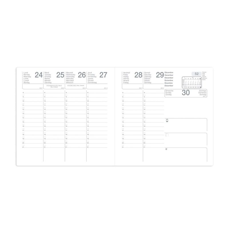 3371010002313-Agenda Orphée - 1 semaine sur 2 pages - 16 x 16 cm - noir - Quo Vadis--1