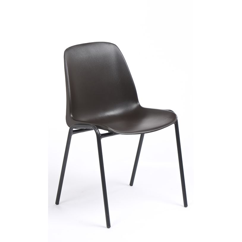3701338800023-Chaise CHARLOTTE - pieds noirs sans accroche - marron-P_79438522_1-0