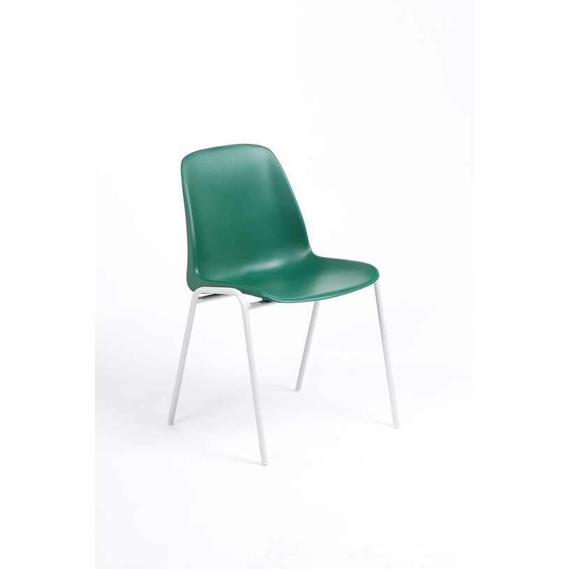 3701338800245-Chaise CHARLOTTE - pieds blancs sans accroche - vert-P_79438537_1-0